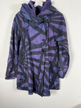 MYCRA PAC NOW Womens XS Reversible Purple Wrap Scarf Collar Jacket USA Made NWOT